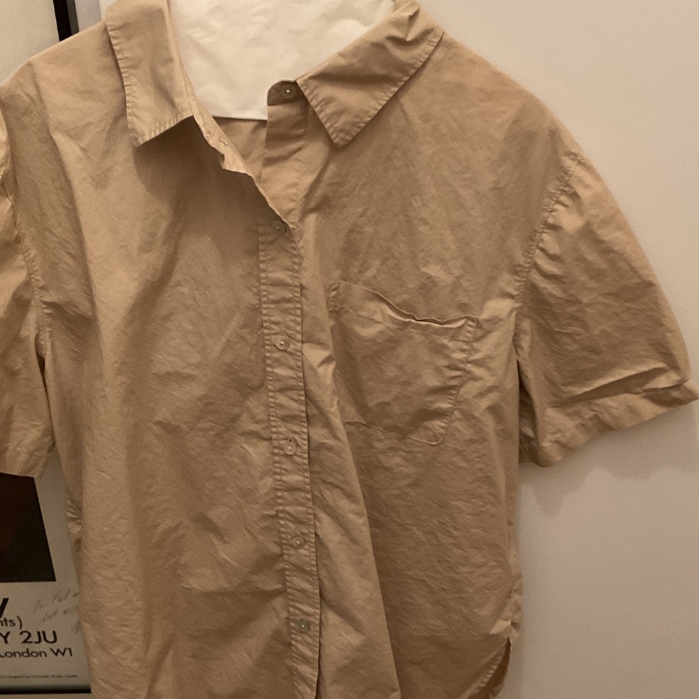 Vince Beige Collared short-sleeved Shirt 100% cotton - Picture 4 of 7